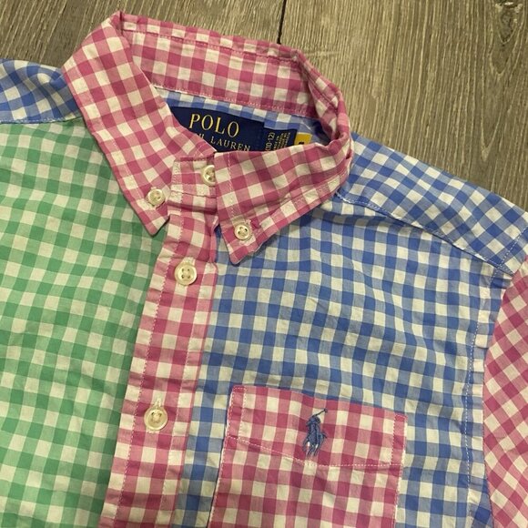 POLO RALPH LAUREN RL Boys Youth Kids Multi Colored Checked Shirt M 10/12 - Picture 2 of 4